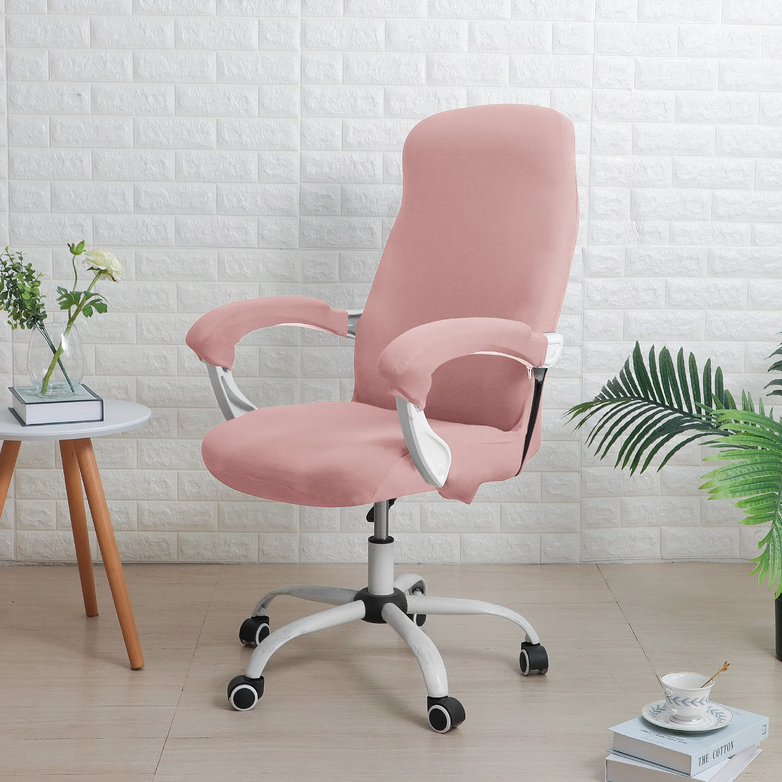 Plus Size High Elastic Stretch Office Chair Covers Swivel Computer Rotating Chair Protector Slipcover Armchair Slipcovers