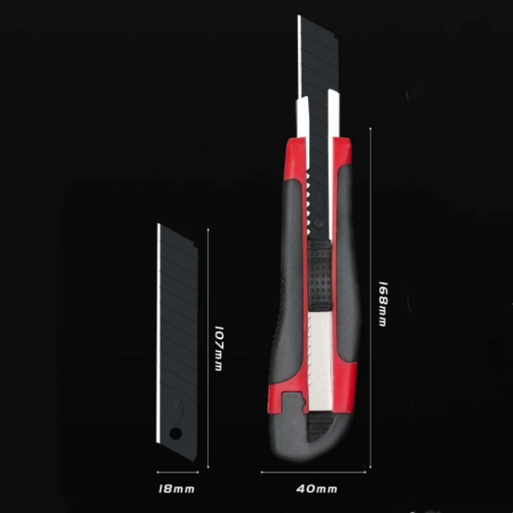 سكينة متعدّد الاستخدامات، قاطع الصناديق، تحميل ذاتي قابل للسحب مع فتحات شديدة التحمل، تغيير سريع، مقبض Tpr Pp، قطع صناديق الورق المقوى #4