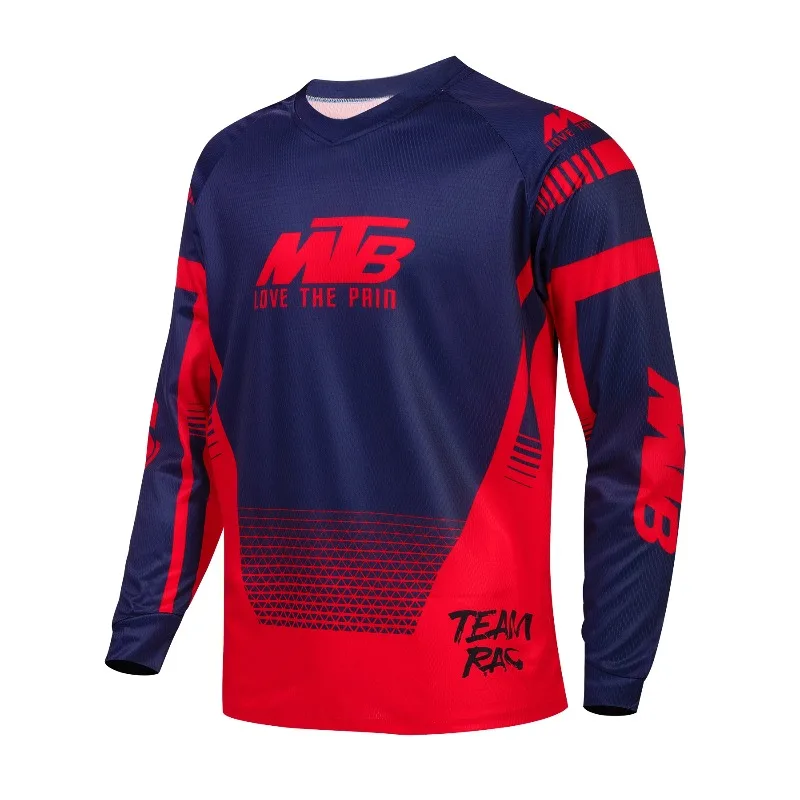 

New 3D Printed Men's Clothing MTB Motorcycle Riding Quick Drying Clothes Long Sleeved Mesh Breathable Round Neck Long Sleeved