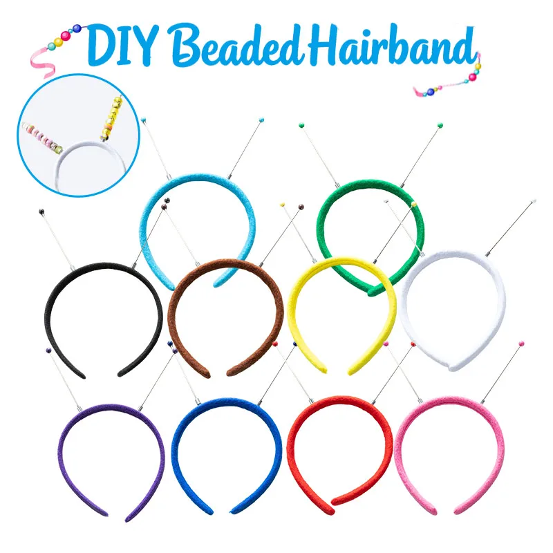 

10 шт., повязка для волос из бисера «сделай сам», рождественские украшения, вечерние, праздничные, забавные, повязка для волос, головной убор из бисера, небольшой подарок.