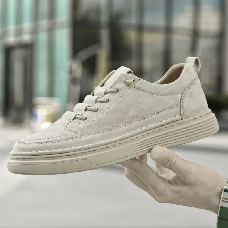 Men's Casual Shoes Italian Genuine Leather Sneakers Designer Waterproof Vulcanized Shoes for Men New Comfy Casual Business Shoes