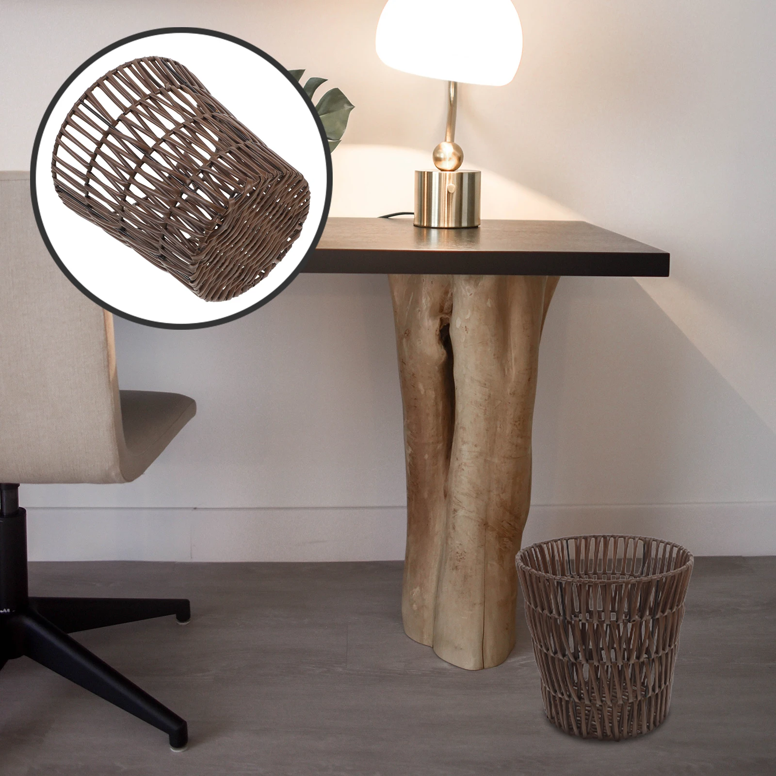 

Clothes Storage Basket Small Waste Sorting Trash Paper Bin Bedroom Baskets Household Woven Can