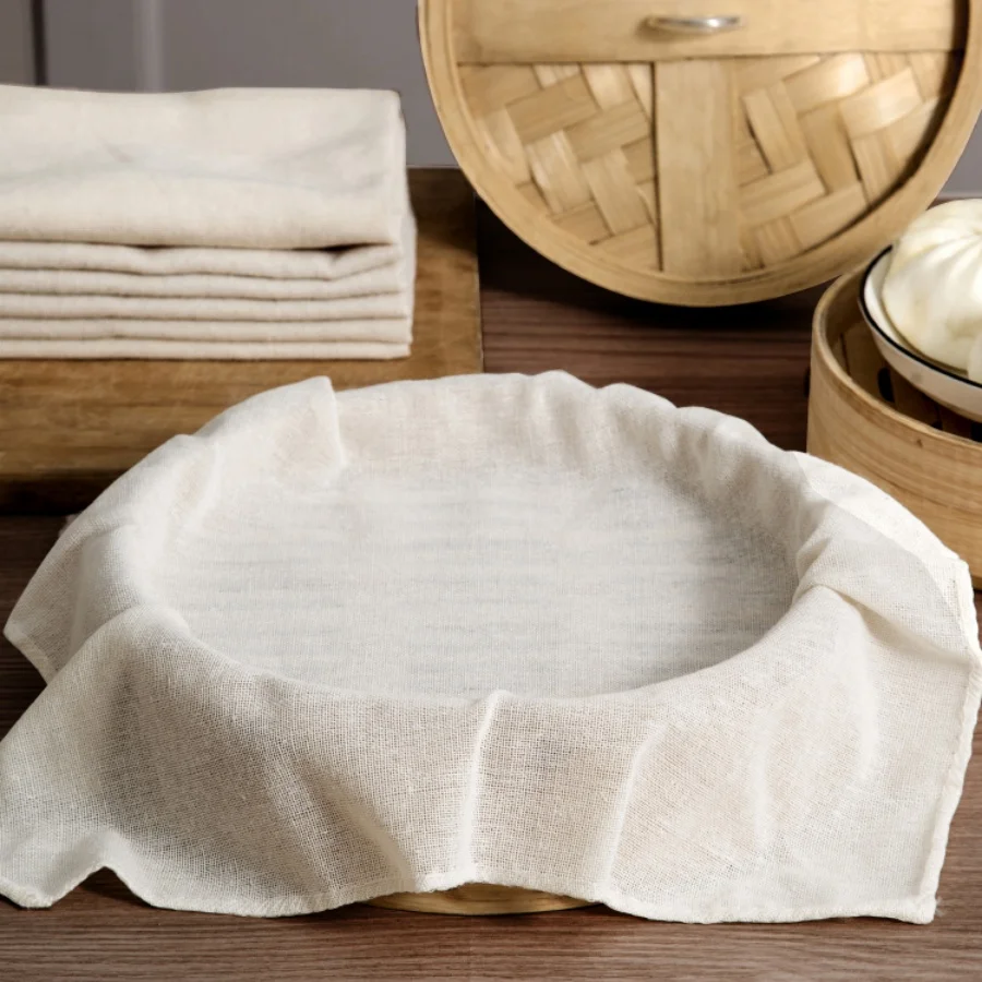 High Density Cotton Steamer Filter Cloth 2Pcs Soy Milk Yogurt Residue Separation Gauze Heat Insulation Kitchen Tool ﻿