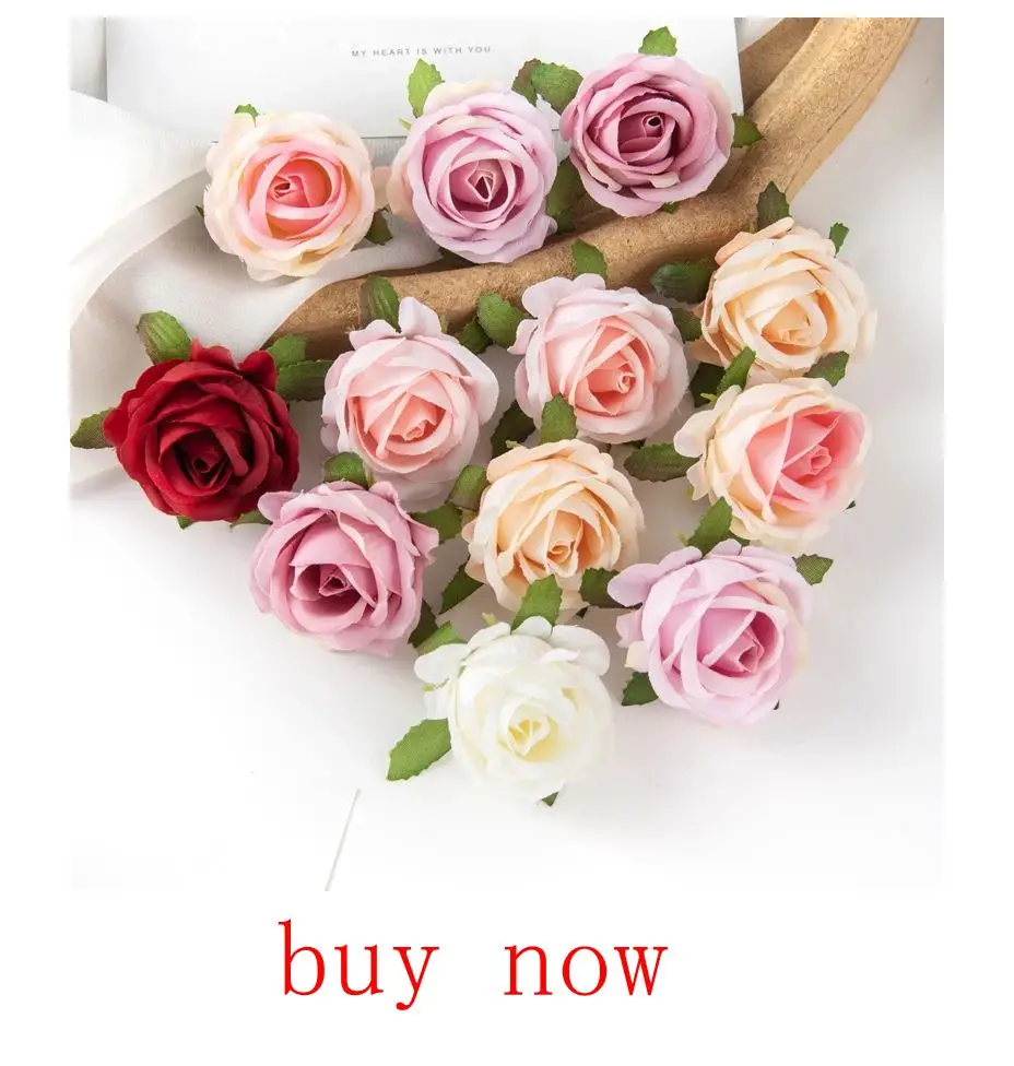 50PCS 10CM Große Rosen Künstliche Blume Dekoration Weihnachten Kränze Hochzeit Braut Zubehör Ausverkauf Kopfbedeckung Brosche – Detail 3