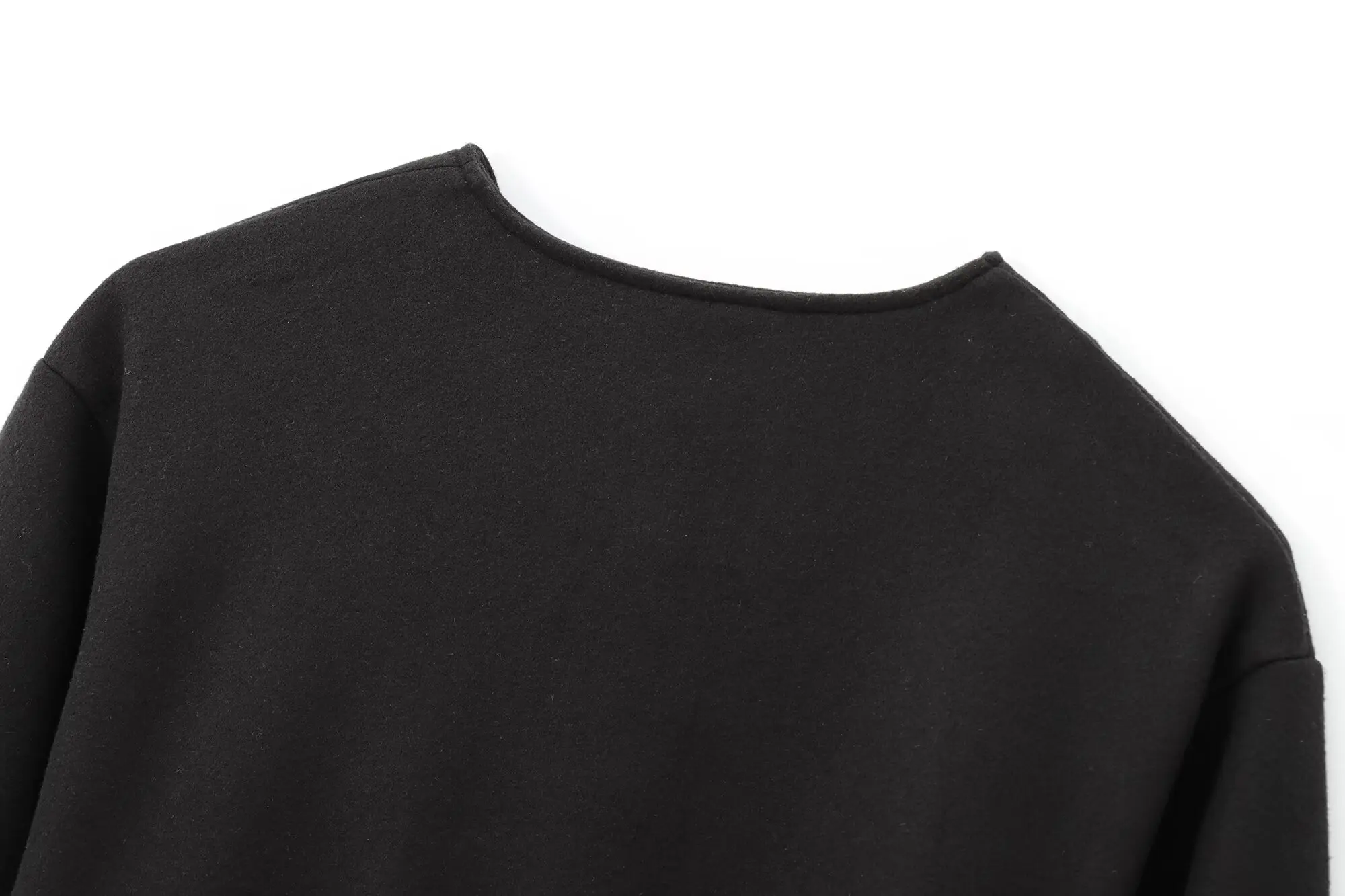 HH Damen Eleganter Langarm-Modemantel für den Herbst mit Reißverschlusstaschen, Freizeitjacke für Partys, schmal geschnitten, O-Ausschnitt – Detail 9
