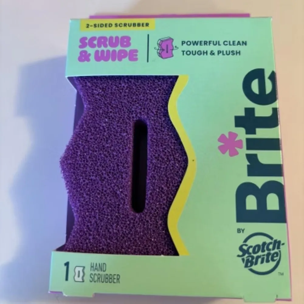 Esponja de Doble Cara para Fregar y Limpiar Brite - Fuschia Frenzy: Material de Espuma