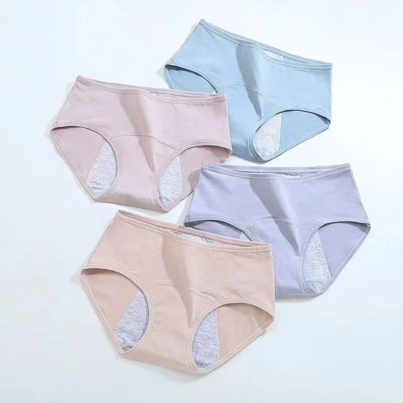 L-8XL Plus Size Leak Proof Menstrual Panties for Women Cotton Underwear with Waterproof and Breathable Design for Periods