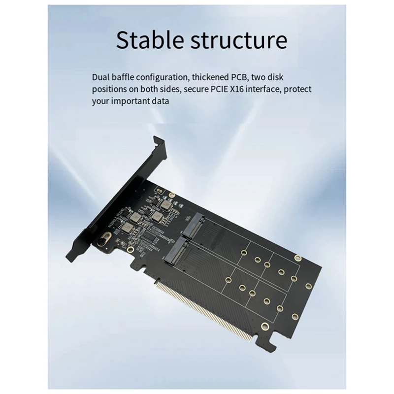 Double-Sided 4-Disk NVME RAID Card Pciex16 To NVME SSD Hard Drive Adapter Card RAID Array Expansion Split Card Spare Parts