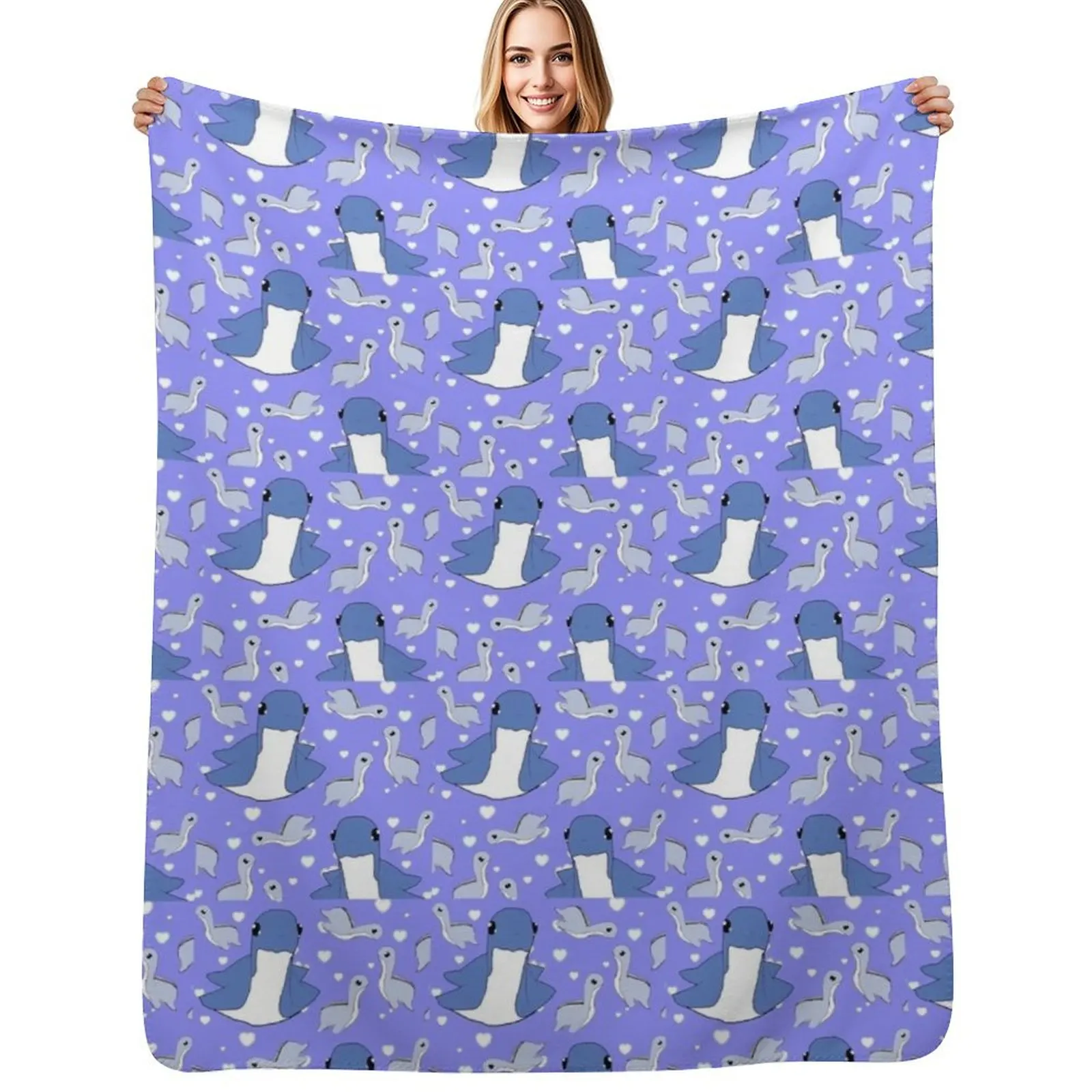 Blue Nessie! Throw Blanket Decorative Sofa Heavy Blankets For Sofas Single Vintage Thermal Blankets