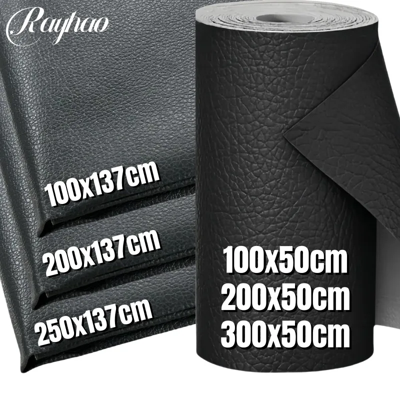 Multi-size Synthetic Black Leather Repair Patch Cuttable Refinisher Scratch Repair Stickers Tapes Self-adhesive Leather Patch