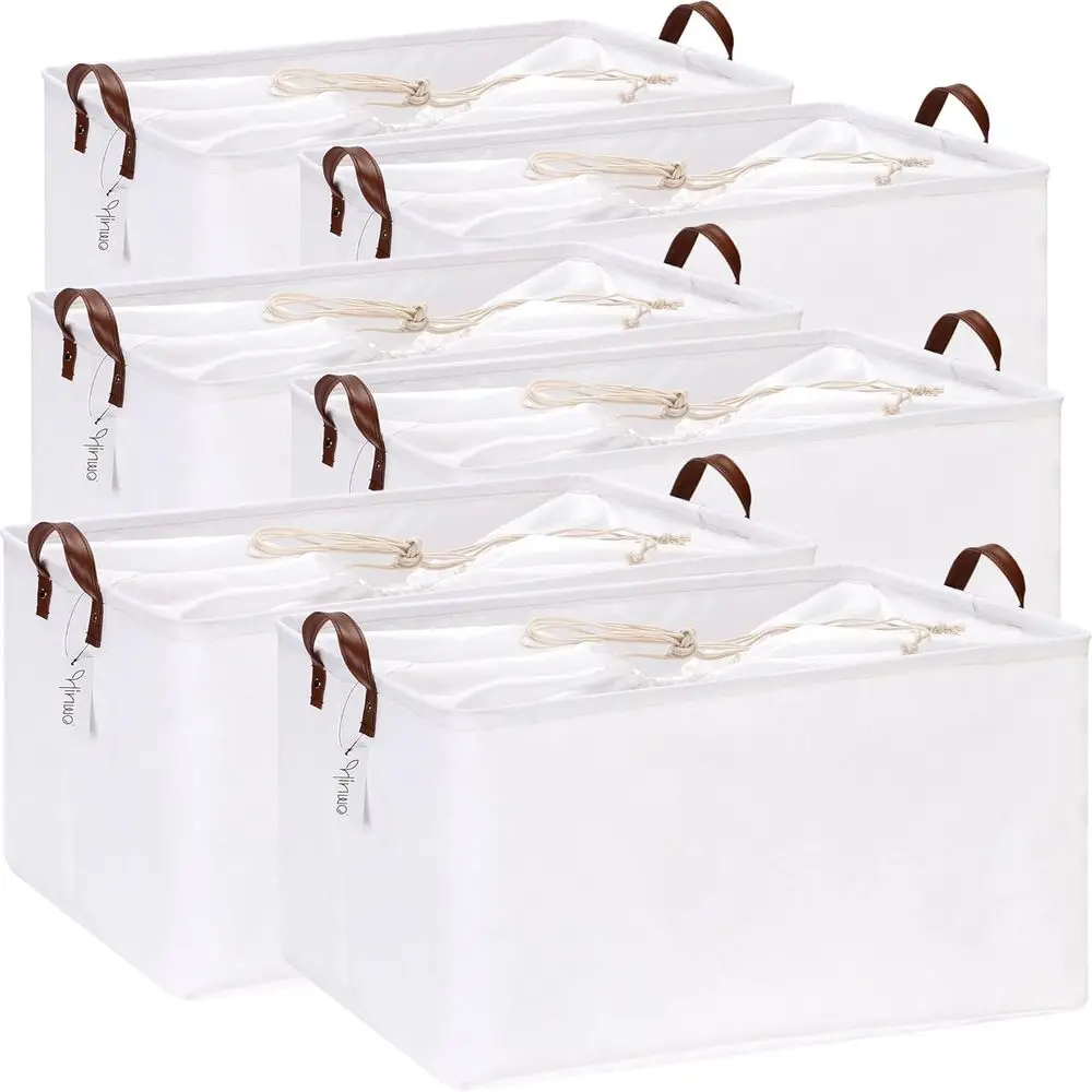 

70L Extra Large Storage Bins, 6-Pack Closet Organizers and Storage, Foldable Clothes Storage Baskets with Handles, Containers fo