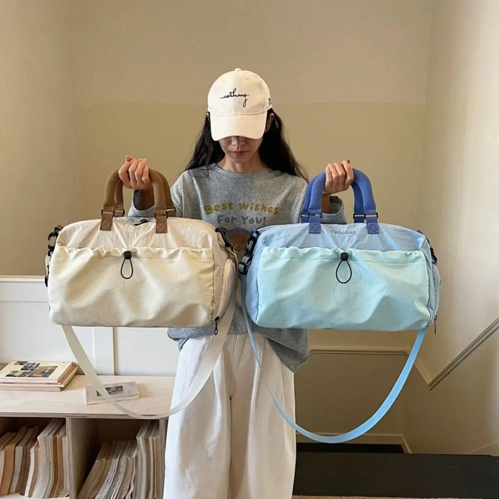Large Capacity Travel Handbag Wear-resistant Multi Pocket Fitness Tote Bag Portable Durable Duffel Handheld Bag Leisure