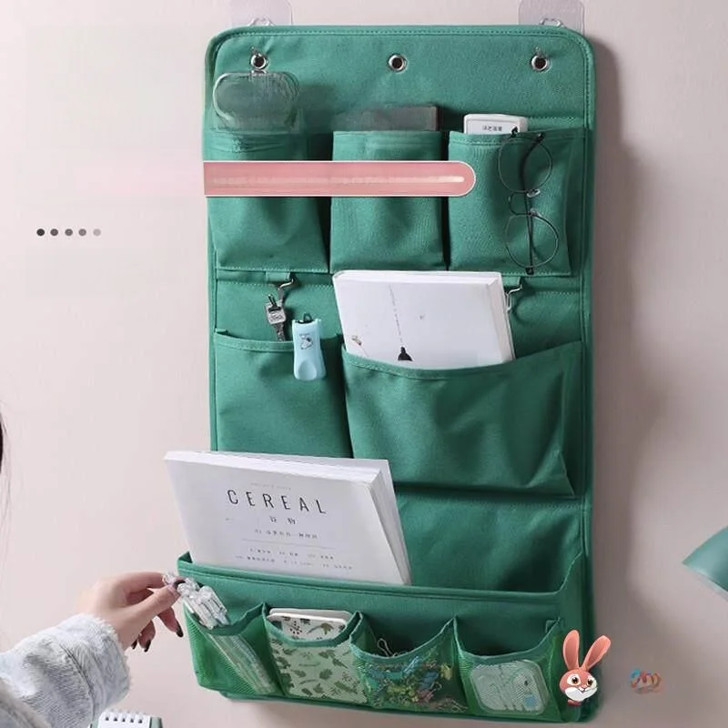 Wall Mounted Large Capacity Storage Bag Cloth Art Mobile Phone Wall Hanging Pouch Bedside Hanging Bag for Organization