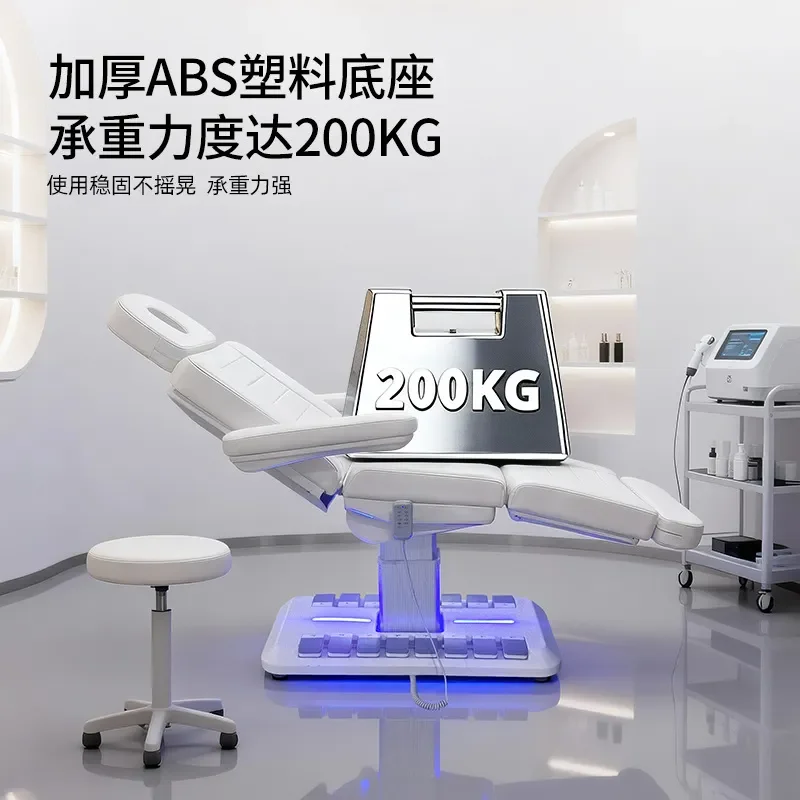 Electric Beauty Bed for Eyelash Extensions and Ear Cleaning Multi Functional Integrated Treatment Table with Light