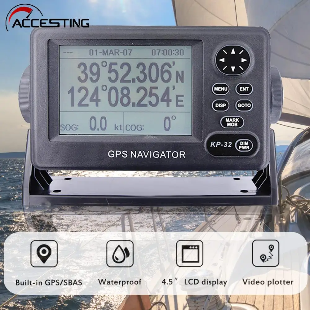 GPS/SBAS Marine Navigator 4.5 inch LCD Display ONWA KP-32  GPS Navigation Locator Positioner WGS-84 Waterproof Boat Accessories