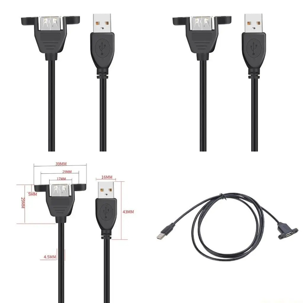 F62C Travel USB Male to Female Cable with Fixing Ear, Quick Charging & Sync Data Cord