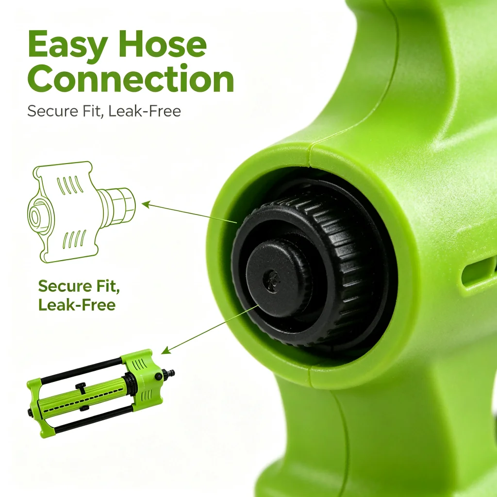 18 Hole Oscillating Sprinkler 180 Degree Coverage Green ABS Aluminum Alloy Adjustable Lawn Garden Watering Spray Irrigation Tool