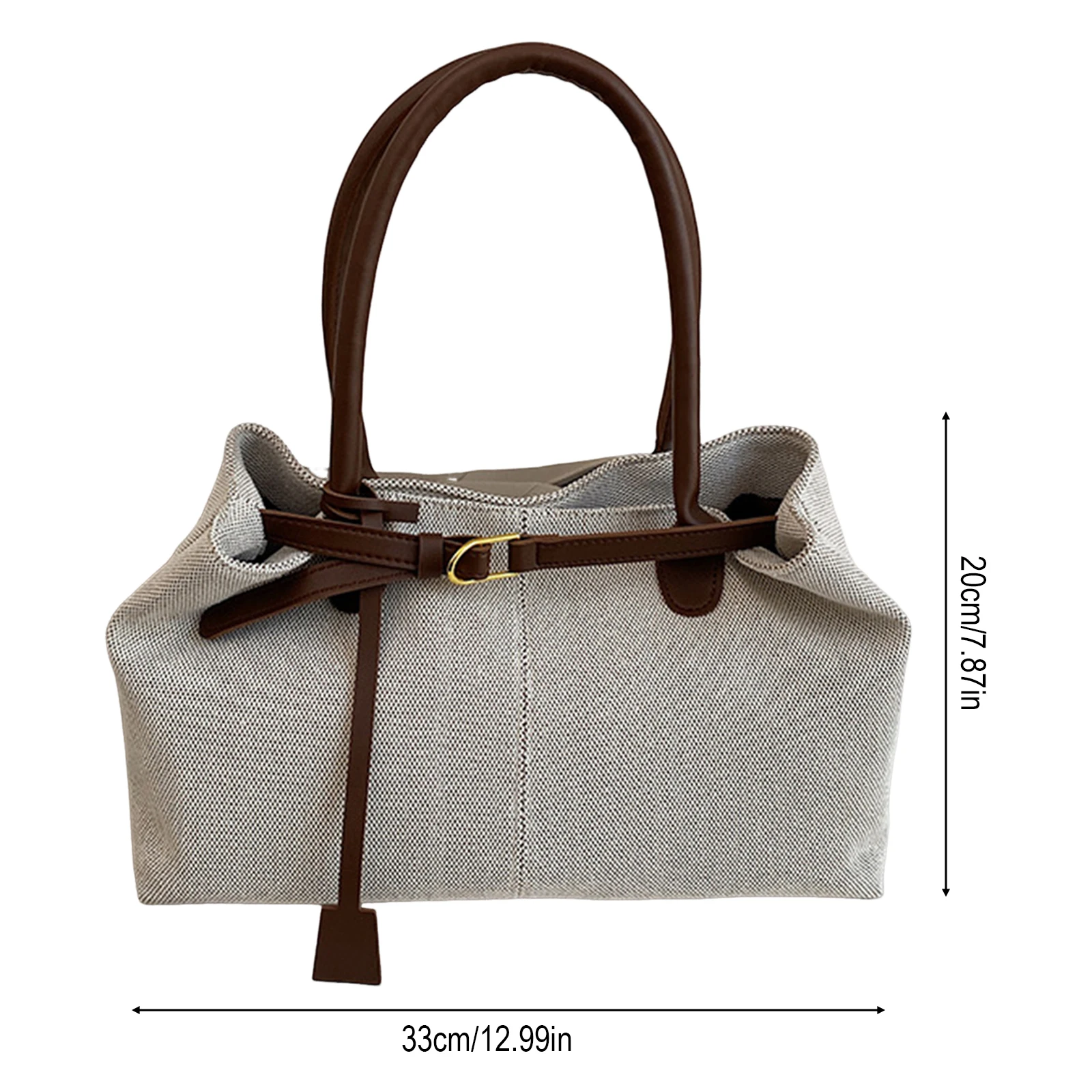 Damen Retro-Tragetasche mit Großer Kapazität, Schultertasche im Koreanischen Stil aus Strapazierfähigem Polyestergewebe – Detail 3