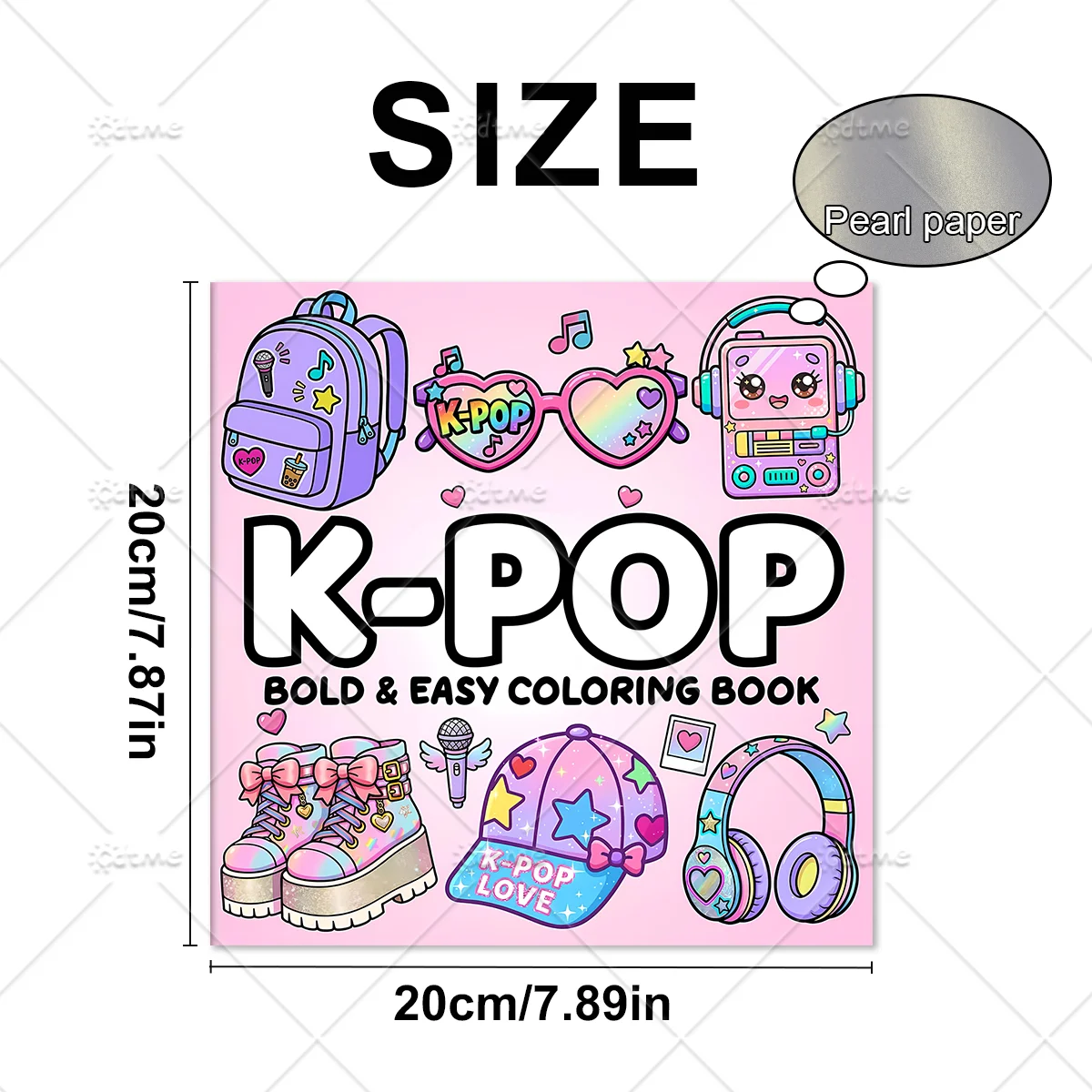 K-Pop Vibes Malbuch für Erwachsene und Jugendliche - Auffällige & Einfache Niedliche K-Pop Lifestyle-Muster, Stressabbau-Kunsttherapie-Zeichenbuch – Detail 3