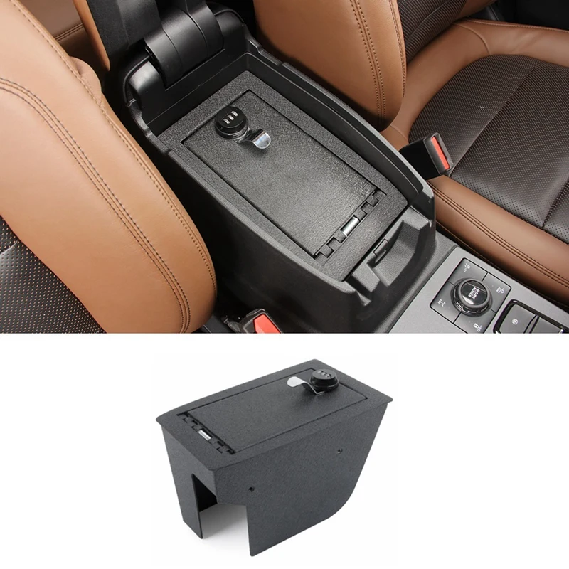 Car Armrest Storage Box Organizer With 3 Digit Combo Lock For Ford Bronco Sport 2021 2022 2023 Parts