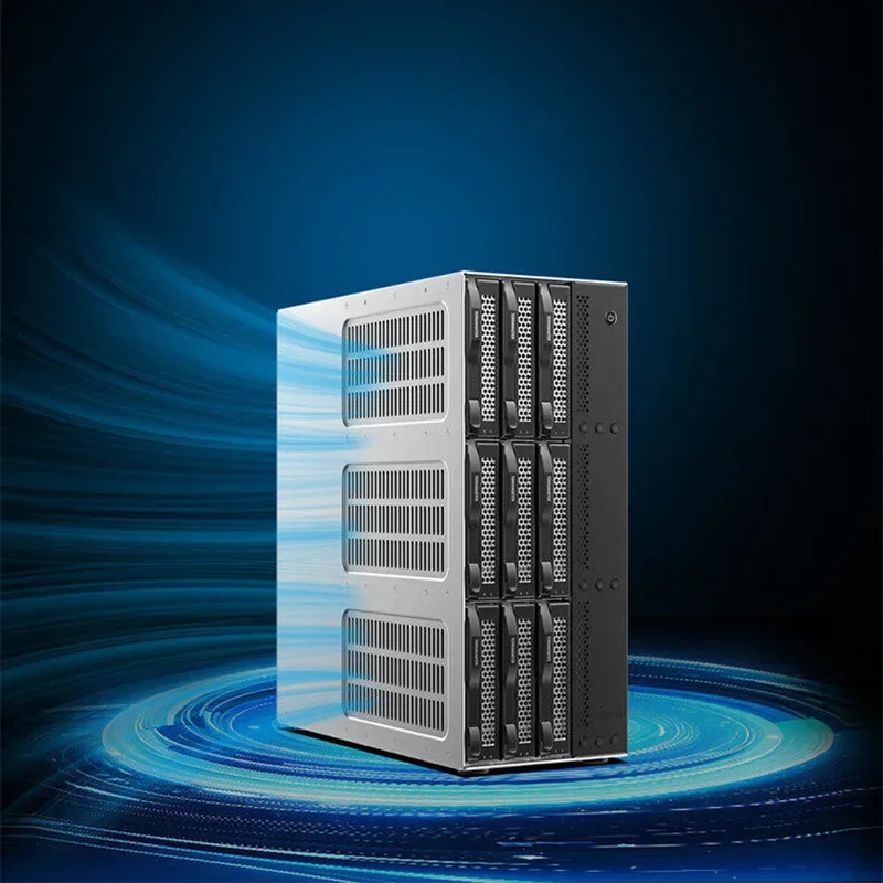Small Hard Drive Enclosure, 9-Bay Network Storage Device, Dual 2.5 GbE Ports (Hard Drives Not Included), 10 Gbps Bandwidth, USB