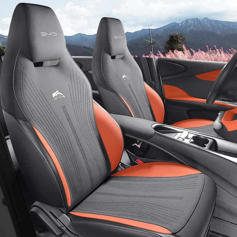 Performance Upholstery Fabric 5‑Seat Half Wrap Auto Seat Covers for 2023‑2025 BYD Dolphin Car Seat Protection