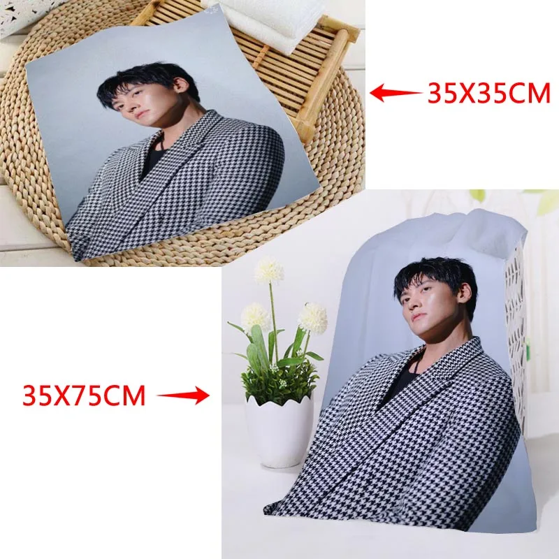 Ji Chang Wook Towels Size 35x35cm 35x75cm Square rectangle Towels Printing Cotton Face Towel Fabric Custom logo