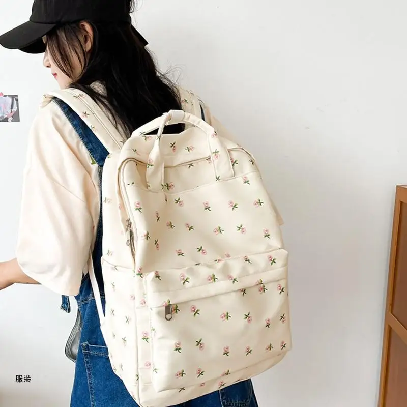 D0UD Ransel Wanita Nilon Tas Buku Travel Dompet Daypack Kasual Sedang Lucu untuk Anak Perempuan