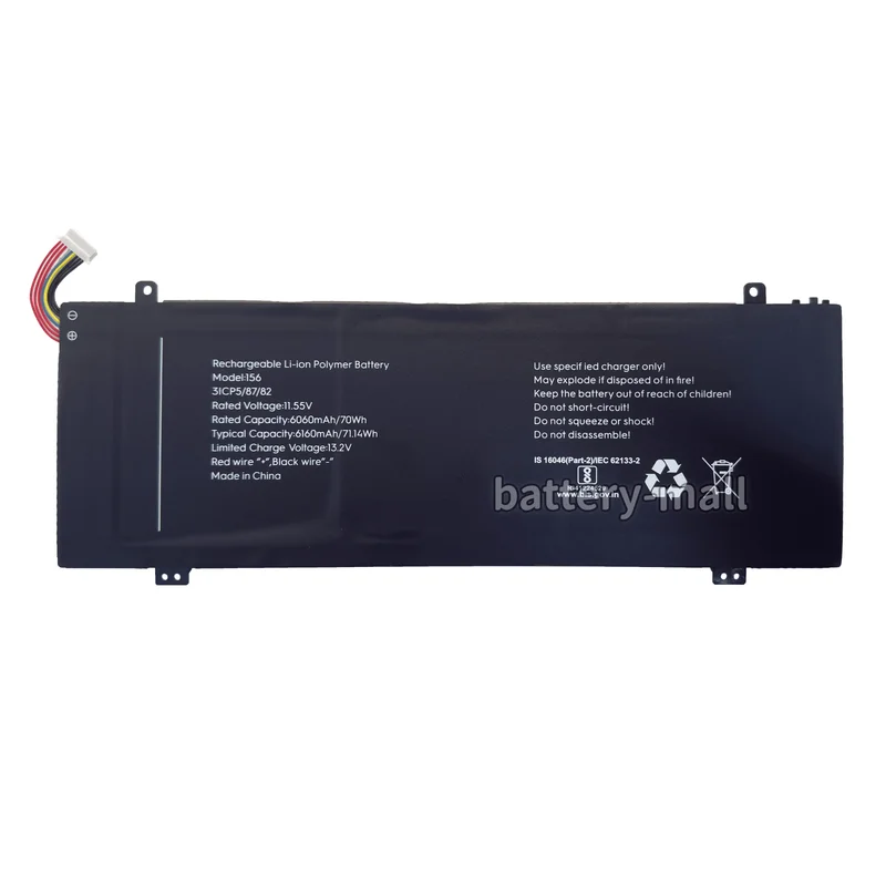 Brand New 6060mAh 70Wh 156 Battery Applicable Tecno Megabook T1 S1 GF156 Portable computer