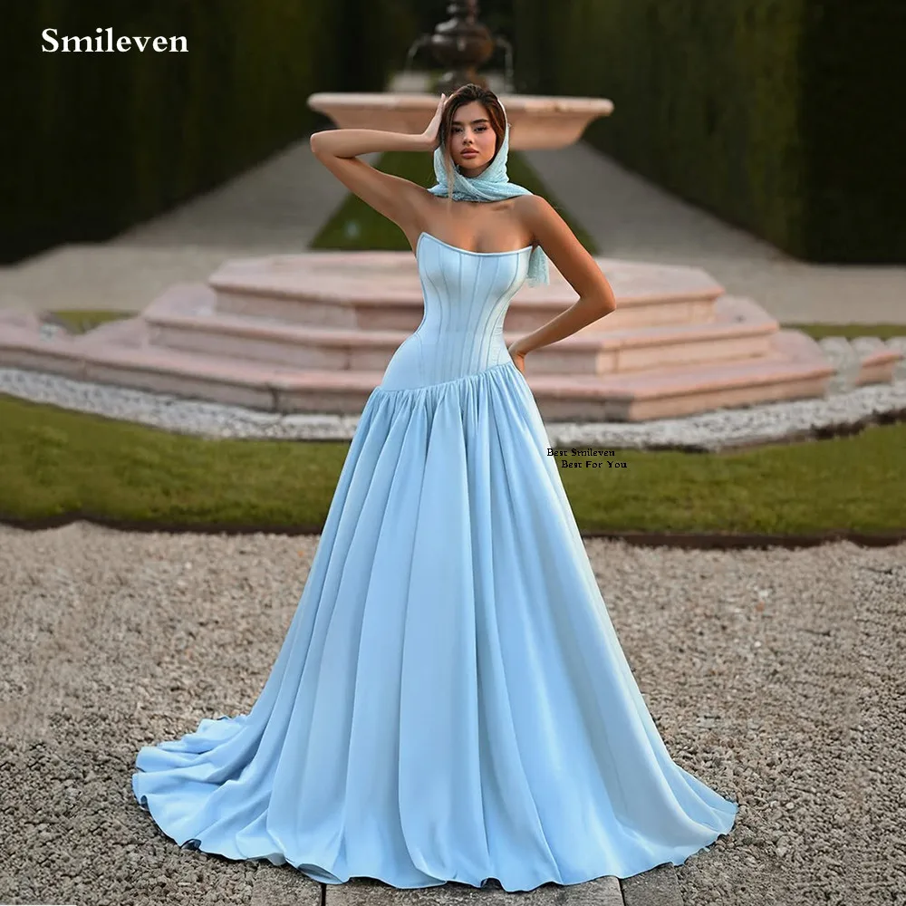 

Smileven Elegant A Line Prom Dress Corset Party Gowns Luxury Boat Neck Sleeveless Formal Occassion Dress Customized 2026