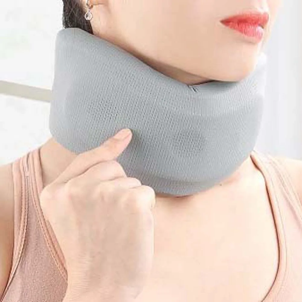 Neck Traction Neck Cervical Brace Neck Orthopedic Pillow Collar Neck Support Sleeve Grey Sponge Neck Fixation Belt Office