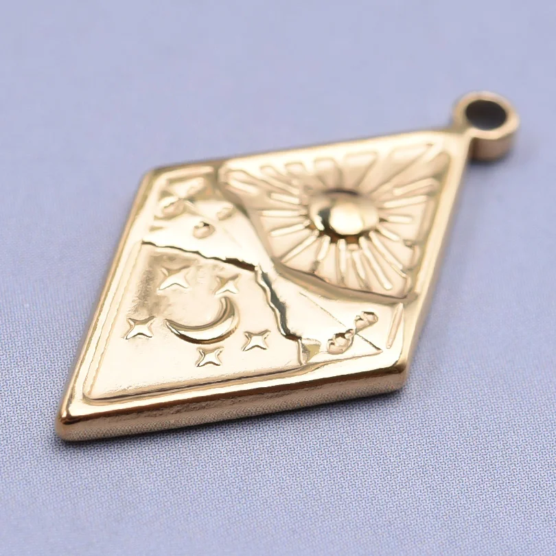 دلاية المعين هندسية غير منتظمة ، قمر ونجمة ، شمس بحر نجوم ، دلايات صناعة يدوية ، إكسسوارات قلادات تصنعها بنفسك ، 5 في اللوت #3