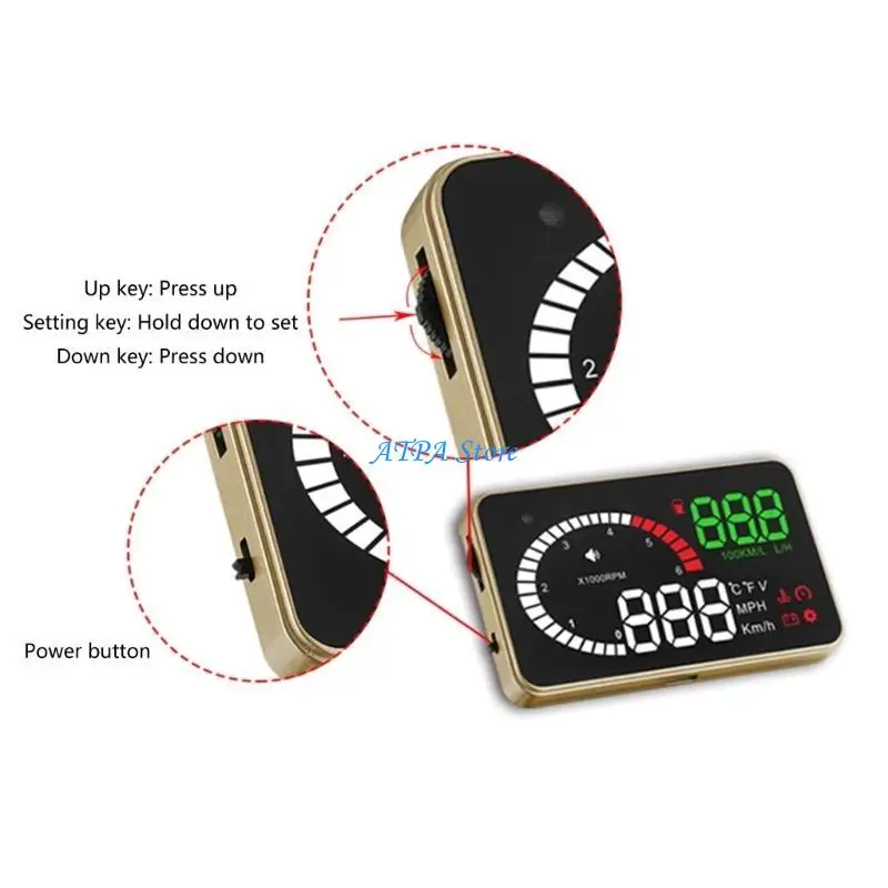 

U13C Universal Car Head-up Display OBD2 HUD Digital Speedometer Overspeed Alarm
