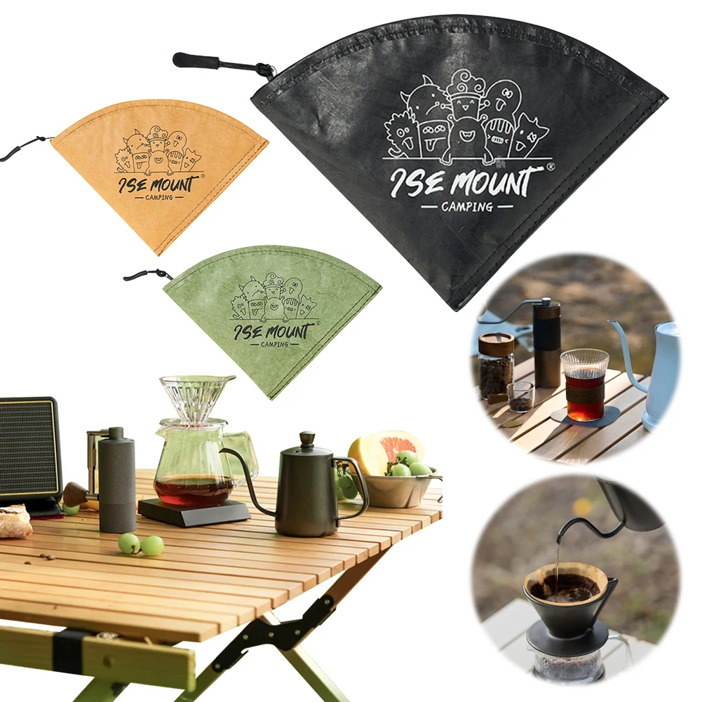 Reusable Coffee Filter Pouch Dustproof Hand Drip Coffee Filter Paper Storage Bag for Storing 60-80 Sheets Paper Filters