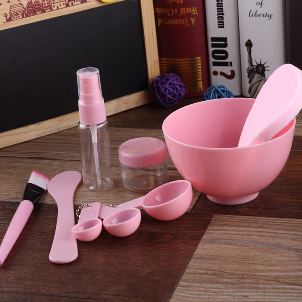 9pcs 페이스 마스크 도구 페이셜 마스크 세트 DIY 블렌딩 키트 스킨 케어 브러쉬 스폰지 게이지 휴대용 쉬운 사용 메이크업 도구