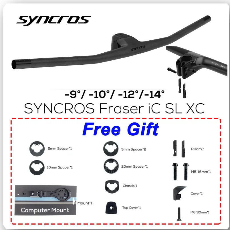 

SYNCROS FRASER IC SL XC 50/60mm For Sparks Frame -9/-10/-12/-14 Full Carbon Fiber Integrated Cockpit MTB Handlebar With Mount