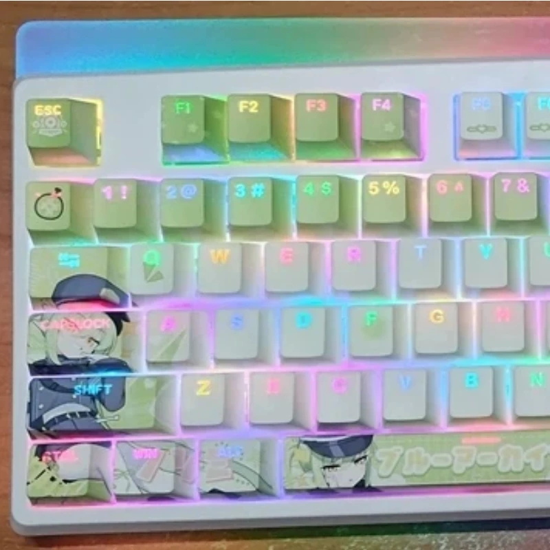 Blue Archive Tachibana Hikari Anime Theme Keycaps 120 Key Mechanical Keyboard Cherry Game Cute Festival Gifts Peripheral Keycaps