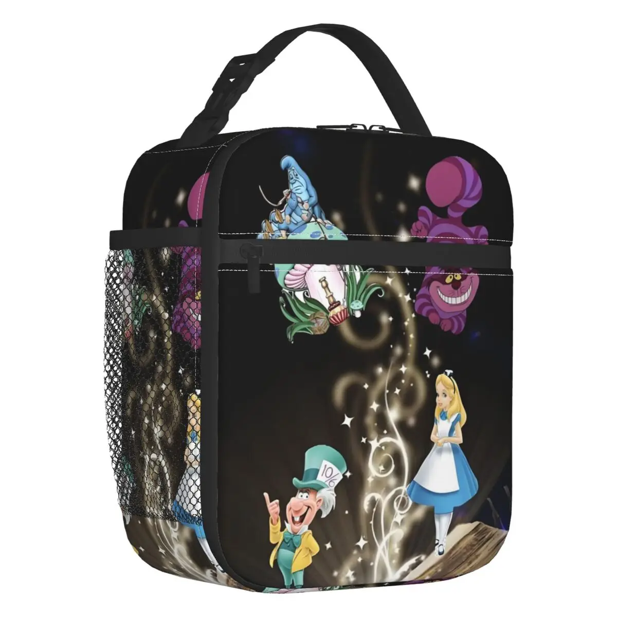 

Custom Cheshire Cat Insulated Lunch Bag for Women Portable Smiling Cartoon Animal Thermal Cooler Lunch Tote Office Work School