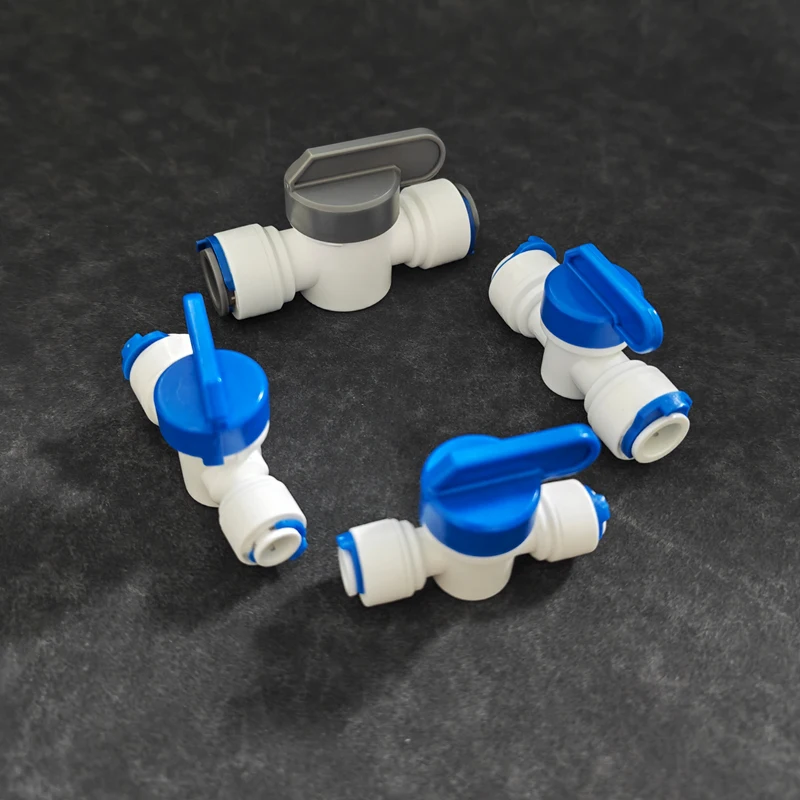 2-10 PCS  1/4 3/8 1/2 Inch Push Fit Backwash Ball Valve Quick Coupling for Water Hose RO Filter Back-Flush Control Fitting