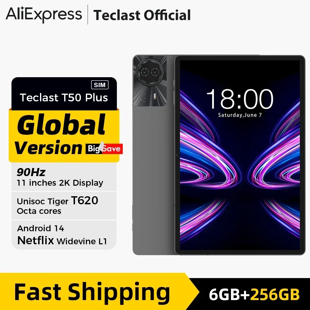 

Топ! T50 Plus Android 14 Планшет 11 дюймов 2K 90 Гц Высокое обновление 6 ГБ + 256 ГБ UNISOC T620 8000 мАч Аккумулятор 8 МП + 13 МП Камера 4G
