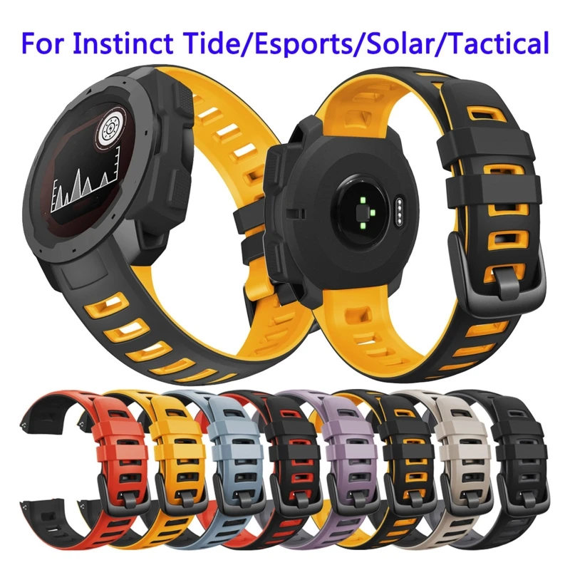 

Repalcement Watch Band Two-color Wrist Trap Sweatproof Wristband for InstinctTactical/Solar