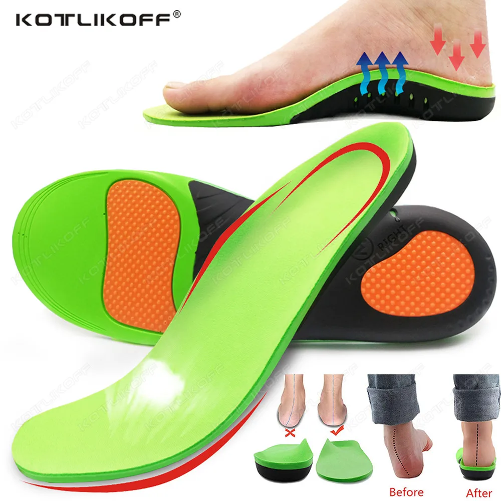 KOTLIKOFF Orthopedic Insoles For Feet Flatfoot Arch Support X/O Type Leg Correction Sports Shoes Pad For Women Men's Sneaker