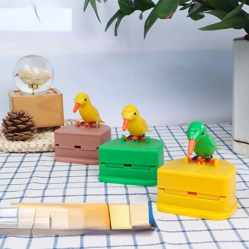 Creative Toothpick Holder Cartoon Small Bird Toothpick Container Press Toothpick Dispenser Storage Box Automatic Kitchen