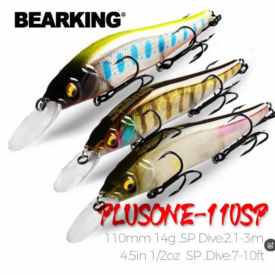 BEARKING NEW Fishing Lures, Assorted Colors, Minnow Crank 11cm 14g,Tungsten Weight System. Hot Model Crank Bait 10 Colors