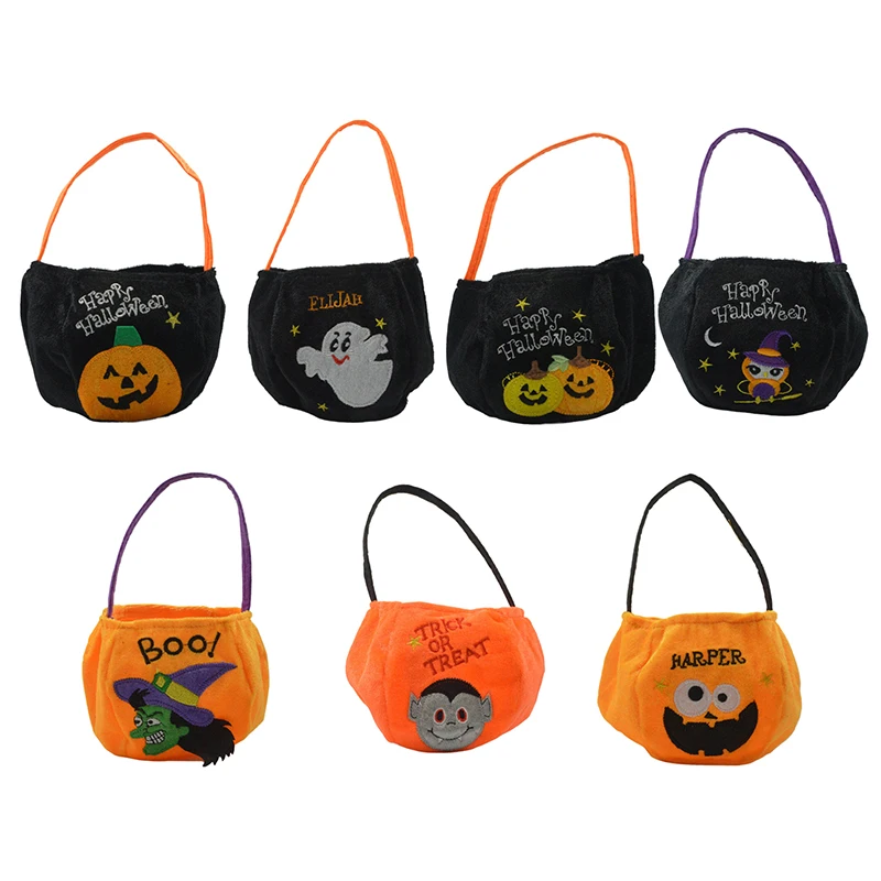 Halloween Children Pumpkin Tote Bags Cute Cartoon Candy Bag Portable Storage Bag Creative Pumpkin Basket Halloween Gifts