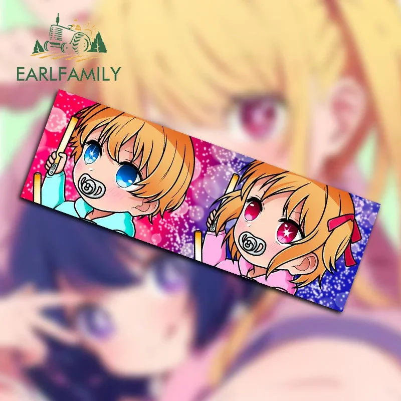 EARLFAMILY 13cm X 4.4cm for Ai Slap Ruby Aqua Fighting Baby Car Stickers Vinyl Personality Decals Car Door Protector Sunscreen