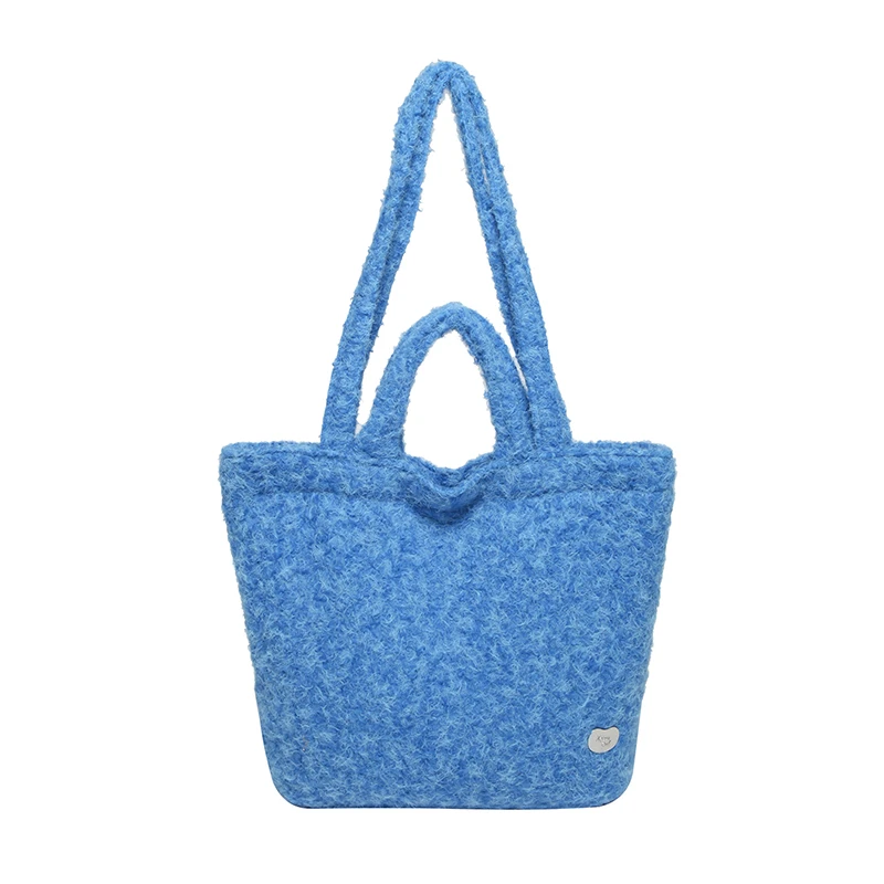 

Однотонная мягкая плюшевая сумка на одно плечо большой вместимости, новая зимняя модная большая сумка, простая дорожная сумка-тоут Sac A Main Femme