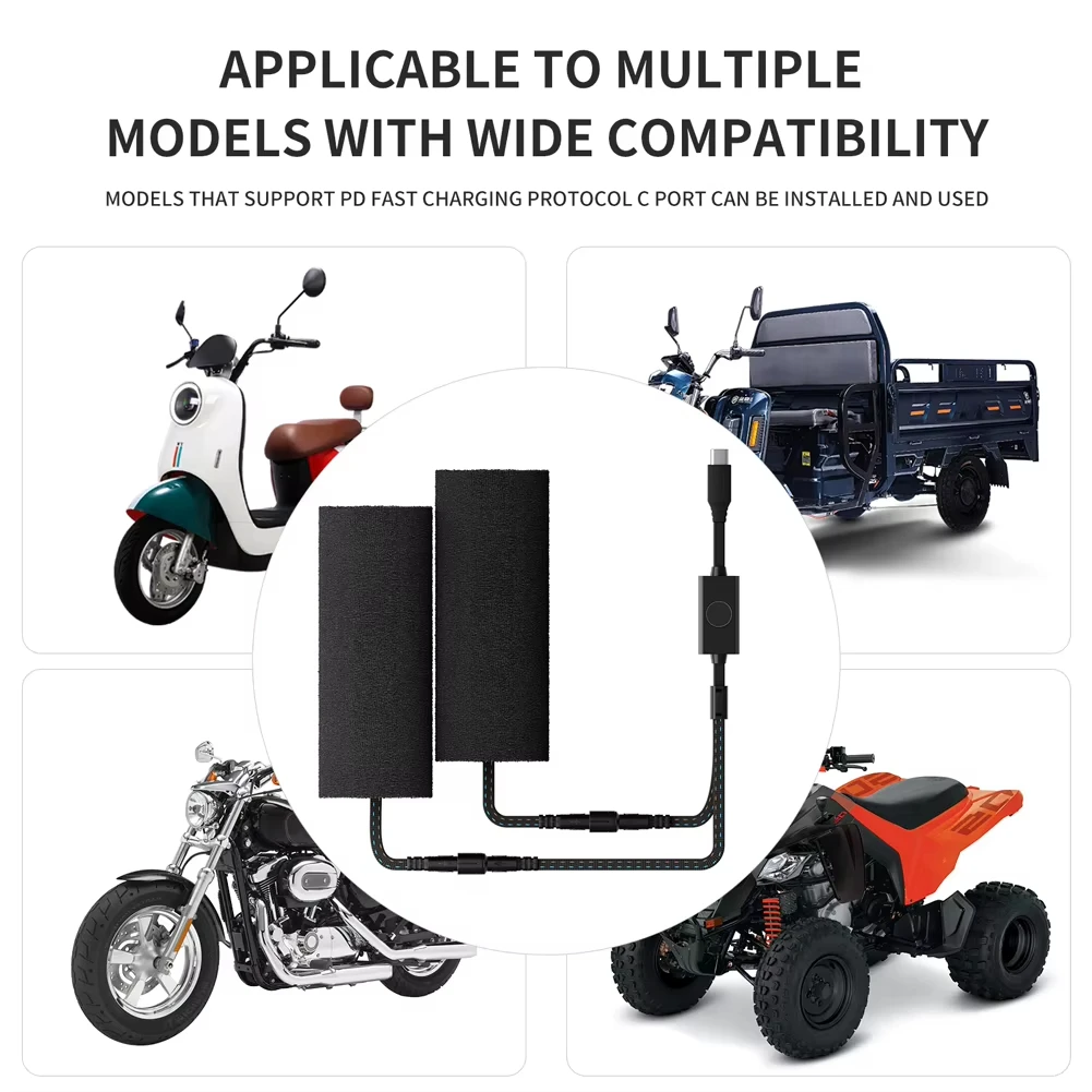 

Motorcycle Heated Grips Cover 12V Heated Hand Grips Cover Five Adjustable Temperatures Motorcycle Grips Warmer for Motorcycle
