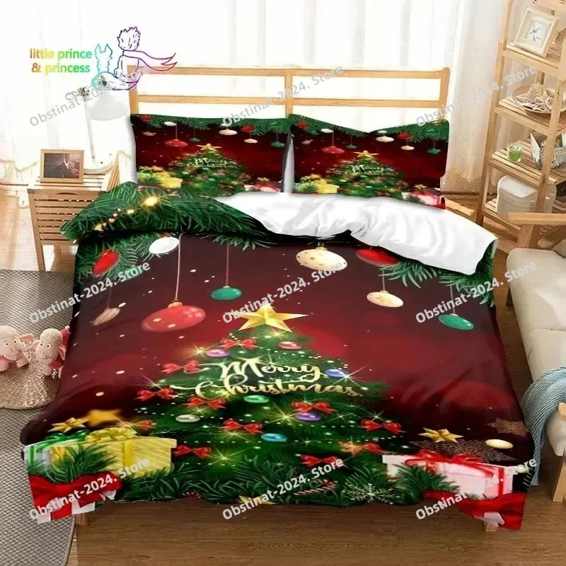

Christmas Snow Pattern with Text Bedding Set Single Twin Full Queen King Size Bed Set Aldult Kid Bedroom 3D Print
