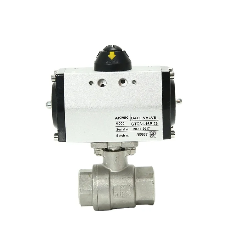 Valvola a sfera a filettatura Valvola a sfera per idropulitrice Attuatore neumatico Valvola a sfera a 3 pezzi